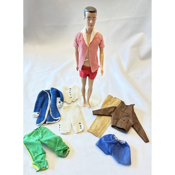 Mattel Other - Mattel Ken Doll #750 Original Red White Swim Outfit 1965 Blue Eyes Painted Hair